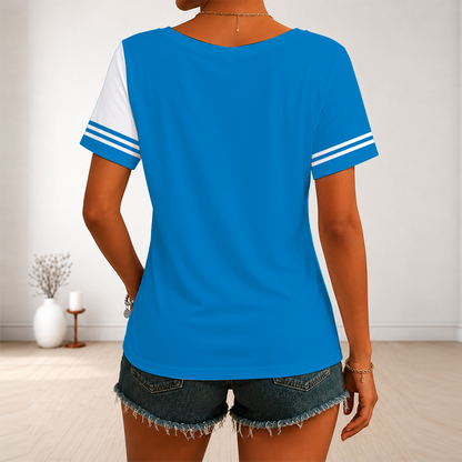 LIMITED EDITION - NEW CUSTOMIZED NBA18 DMA DALLAS MAVERICKS V-NECK FEMALE SHIRT