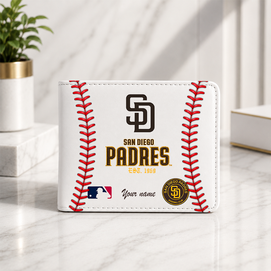 LIMITED EDITION - NEW CUSTOMIZED MLB18 SDP SAN DIEGO PADRES LEATHER WALLET