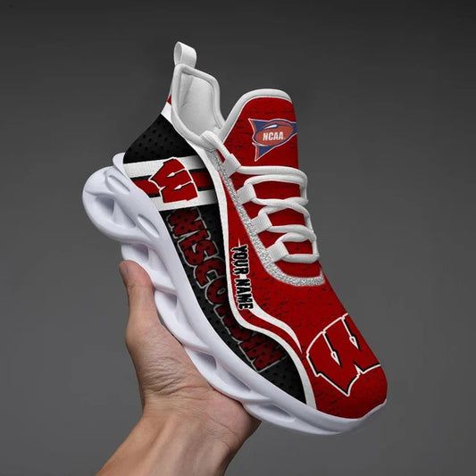 EXCLUSIVE EDITION - NEW CUSTOMIZED NCAA FBS18 WSB WISCONSIN BADGERS CLUNKY SNEAKERS