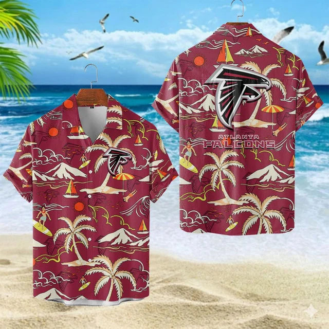 VIRAL EDITION  - NEW CUSTOMIZED NFL18 ATF ATLANTA FALCONS UNISEX INDEPENDENCE DAY HAWAIIAN SHIRT & SHORTS SET