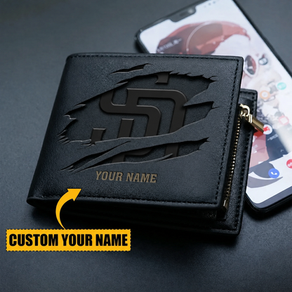 LIMITED EDITION - NEW CUSTOMIZED MLB18 SDP SAN DIEGO PADRES LEATHER WALLET