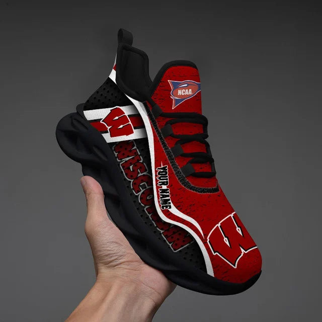 EXCLUSIVE EDITION - NEW CUSTOMIZED NCAA FBS18 WSB WISCONSIN BADGERS CLUNKY SNEAKERS