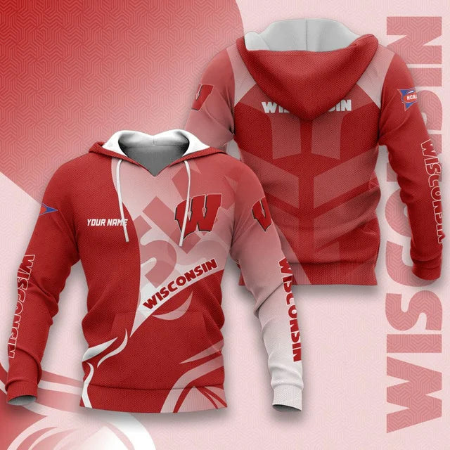 MEGA SALE - NEW CUSTOMIZED NCAA FBS18 WSB WISCONSIN BADGERS HOODIE, T-SHIRTS, ZIP HOODIE, SWEATSHIRTS & POLO SHIRT
