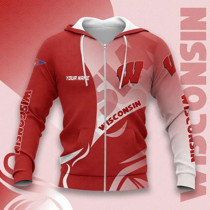 MEGA SALE - NEW CUSTOMIZED NCAA FBS18 WSB WISCONSIN BADGERS HOODIE, T-SHIRTS, ZIP HOODIE, SWEATSHIRTS & POLO SHIRT
