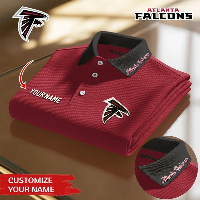 LIMITED EDITION - NEW CUSTOMIZED NFL18 ATF ATLANTA FALCONS POLO SHIRT