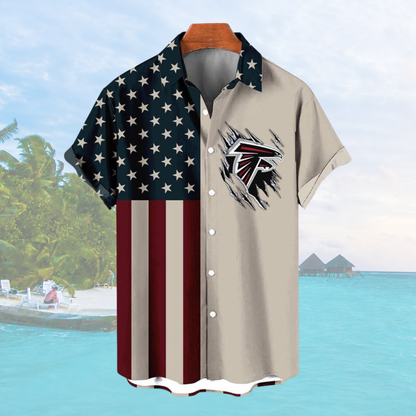 LIMITED EDITION - NEW CUSTOMIZED NFL18 ATF ATLANTA FALCONS PATRIOTIC 250 USA HAWAIIAN SHIRT