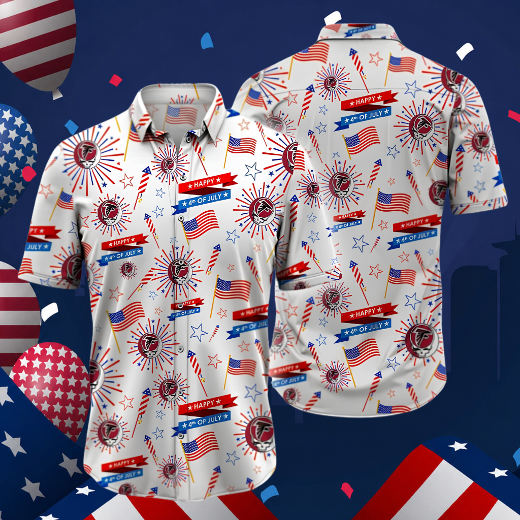 LIMITED EDITION - NEW CUSTOMIZED NFL18 ATF ATLANTA FALCONS PATRIOTIC 250 USA HAWAIIAN SHIRT
