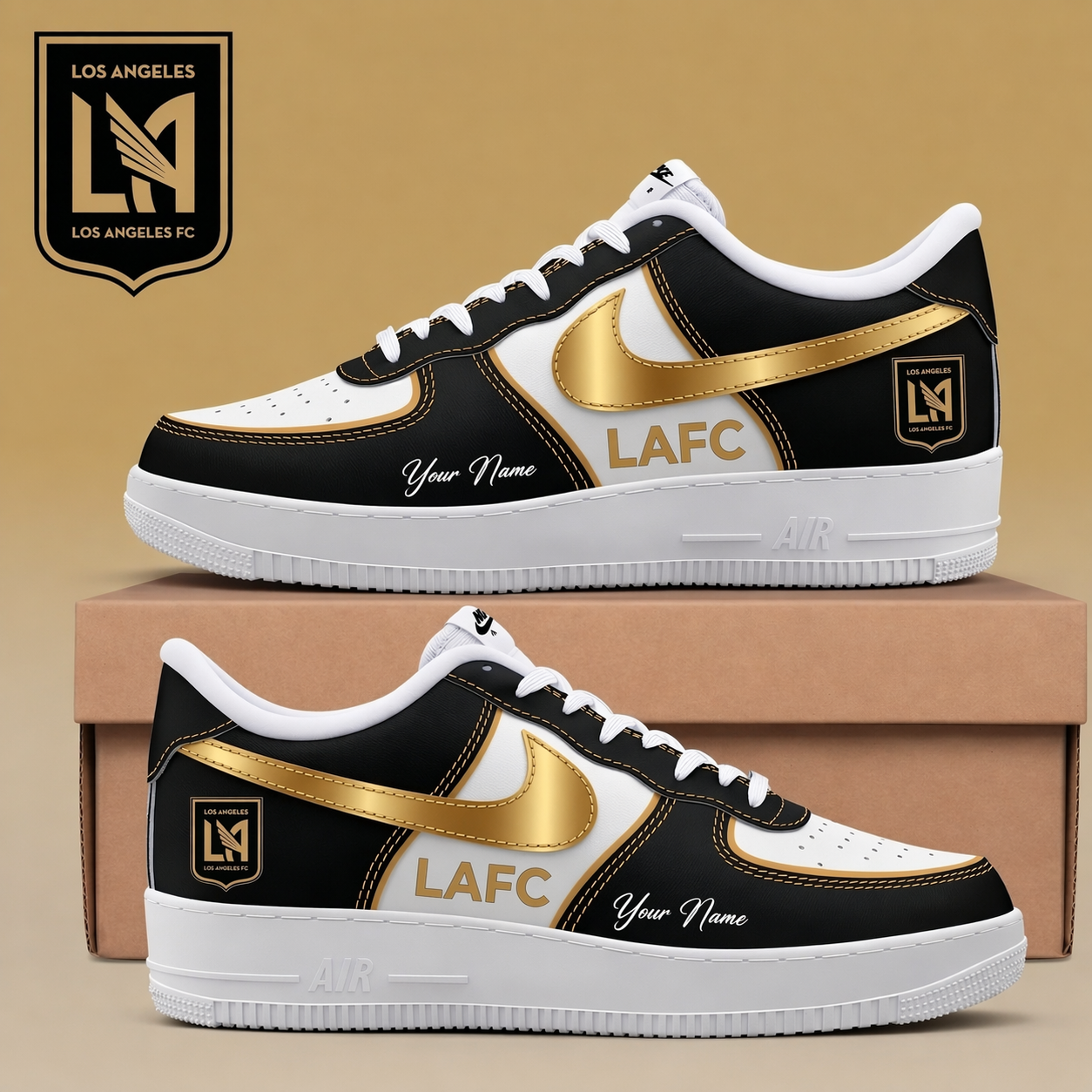 ENDING TODAY - NEW CUSTOMIZED MLS18 LAF LA FC AF1 SNEAKERS