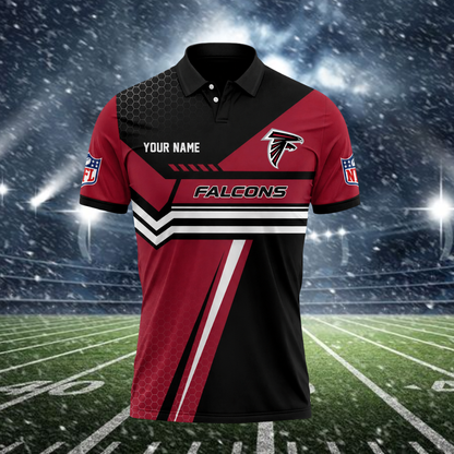 LIMITED EDITION - NEW CUSTOMIZED NFL18 ATF ATLANTA FALCONS POLO SHIRT