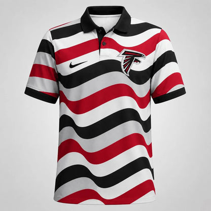 [SPECIAL OFFER] NEW CUSTOMIZED NFL18 ATF ATLANTA FALCONS STRIPED POLO SHIRT