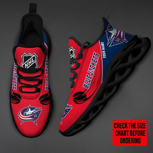 LIMITED EDITION - NEW CUSTOMIZED NHL18 CBJ COLUMBUS BLUE JACKETS CLUNKY SNEAKERS