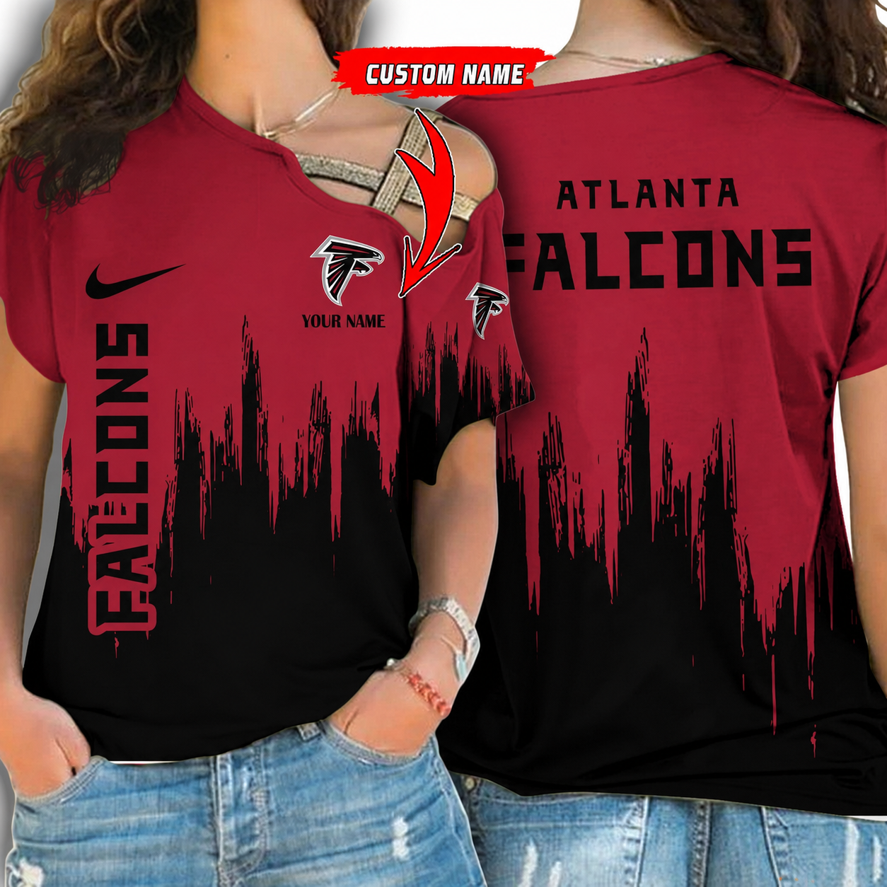 [SPECIAL OFFER] NEW CUSTOMIZED NFL18 ATF ATLANTA FALCONS SHOULDER SHIRT