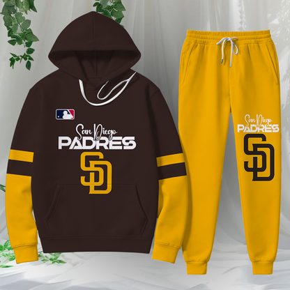 LIMITED EDITION - NEW CUSTOMIZED MLB18 SDP SAN DIEGO PADRES HOODIE & SWEATPANTS SET