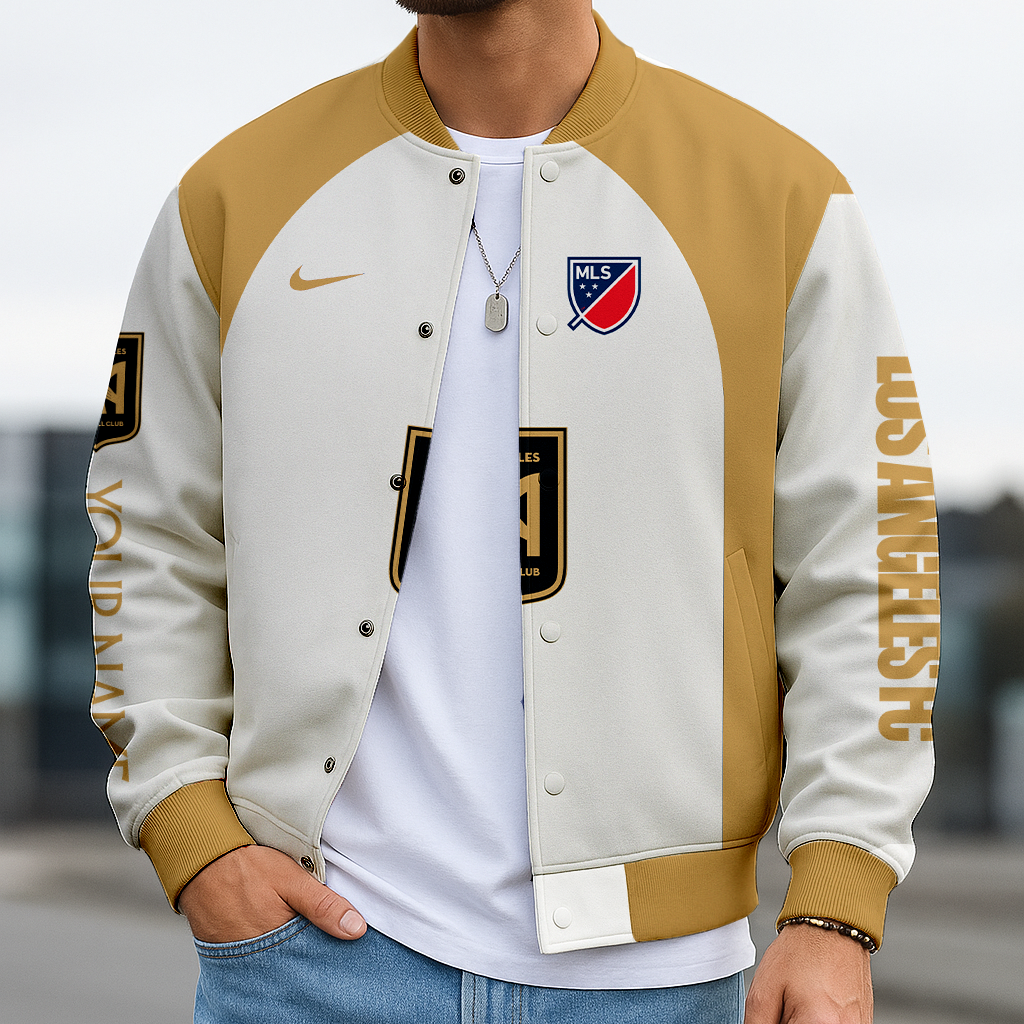 LIMITED EDITION - NEW CUSTOMIZED MLS18 LAF LA FC SATIN VARSITY & BASEBALL JACKET