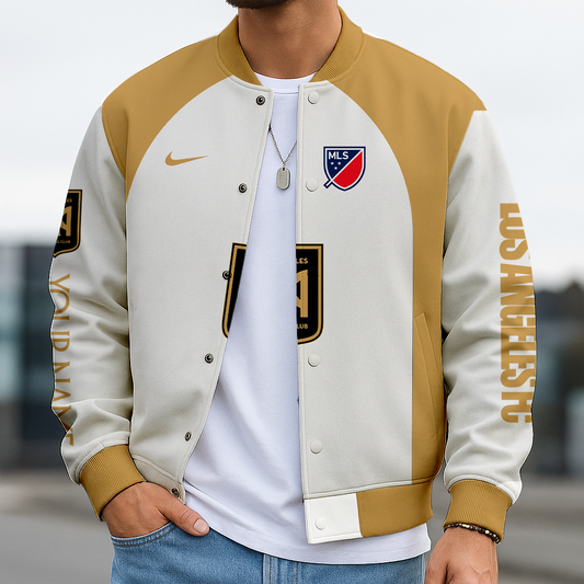 LIMITED EDITION - NEW CUSTOMIZED MLS18 LAF LA FC SATIN VARSITY & BASEBALL JACKET