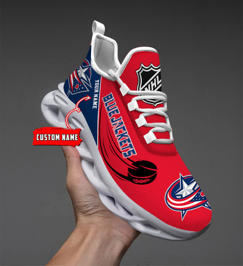 LIMITED EDITION - NEW CUSTOMIZED NHL18 CBJ COLUMBUS BLUE JACKETS CLUNKY SNEAKERS