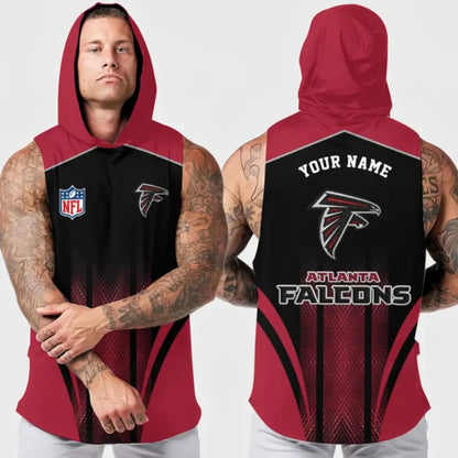 [SPECIAL OFFER] NEW CUSTOMIZED NFL18 ATF ATLANTA FALCONS HOODED TANK TOP