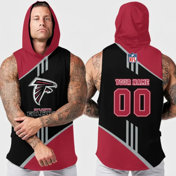 [SPECIAL OFFER] NEW CUSTOMIZED NFL18 ATF ATLANTA FALCONS HOODED TANK TOP