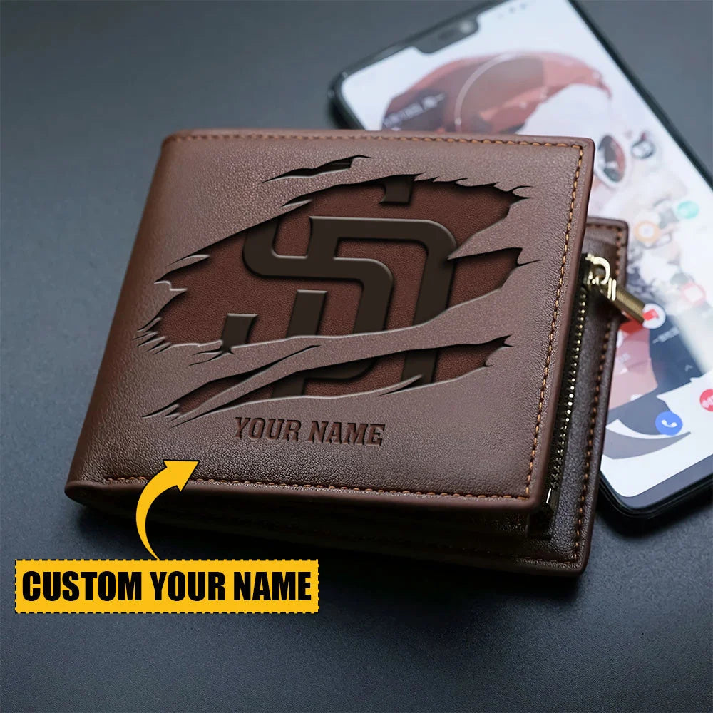 LIMITED EDITION - NEW CUSTOMIZED MLB18 SDP SAN DIEGO PADRES LEATHER WALLET