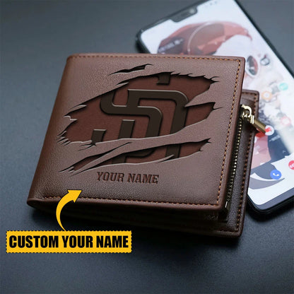 LIMITED EDITION - NEW CUSTOMIZED MLB18 SDP SAN DIEGO PADRES LEATHER WALLET