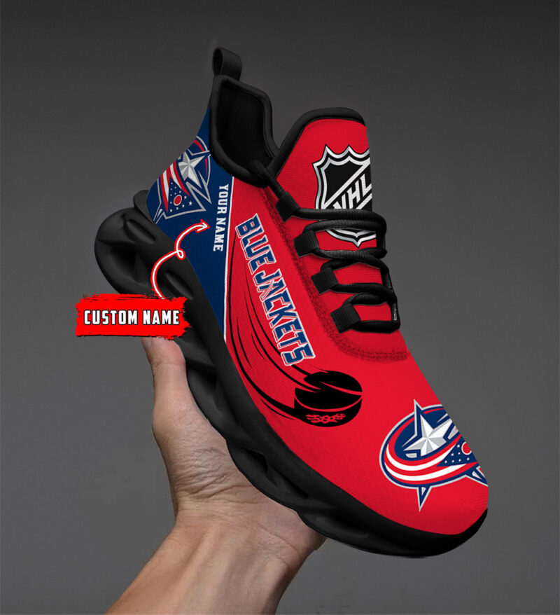 LIMITED EDITION - NEW CUSTOMIZED NHL18 CBJ COLUMBUS BLUE JACKETS CLUNKY SNEAKERS