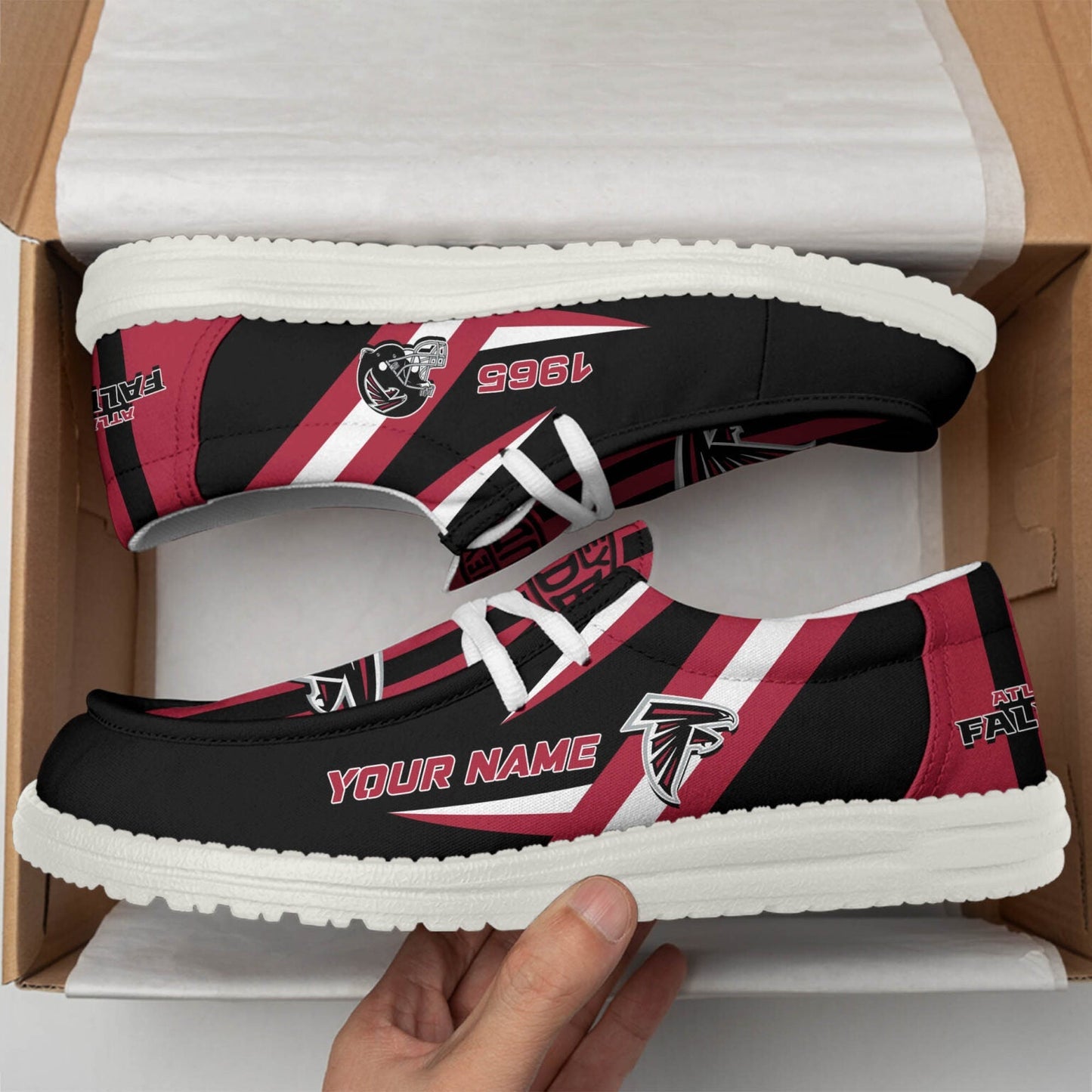 [SPECIAL OFFER] NEW CUSTOMIZED NFL18 ATF ATLANTA FALCONS LOAFER SHOES
