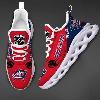 LIMITED EDITION - NEW CUSTOMIZED NHL18 CBJ COLUMBUS BLUE JACKETS CLUNKY SNEAKERS