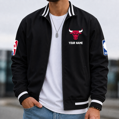 [HOT DEAL] NEW CUSTOMIZED NBA19 CBU CHICAGO BULLS MULTICOLOR MEN'S CASUAL JACKET