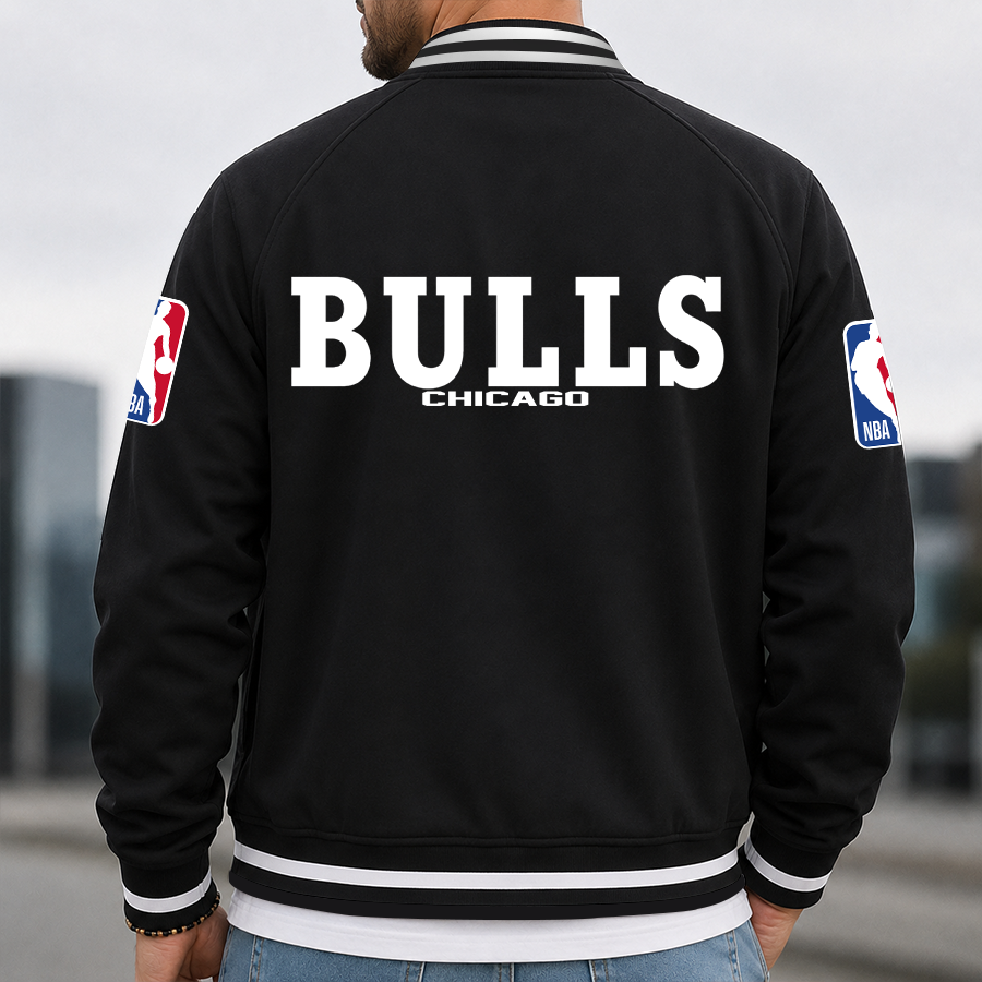 [HOT DEAL] NEW CUSTOMIZED NBA19 CBU CHICAGO BULLS MULTICOLOR MEN'S CASUAL JACKET