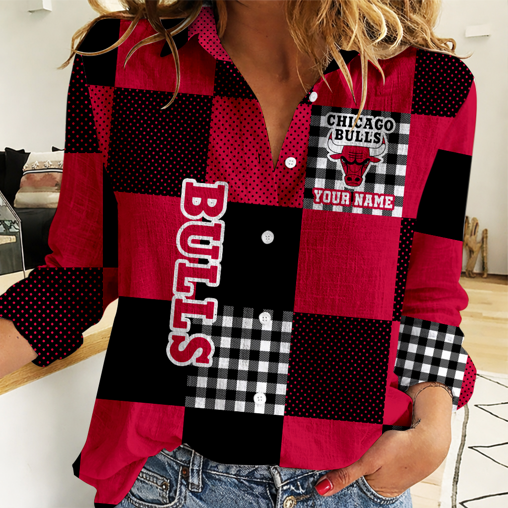 LIMITED EDITION - NEW CUSTOMIZED NBA19 CBU CHICAGO BULLS WOMEN CASUAL SHIRT FOR FAN