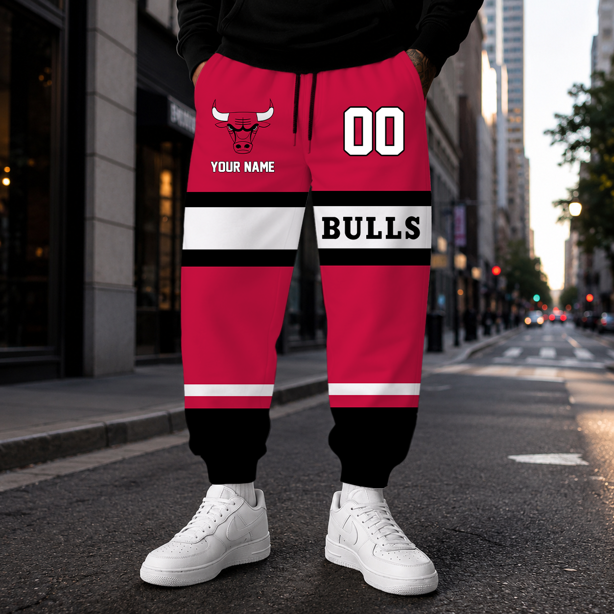 ELITE EDITION - NEW CUSTOMIZED NBA19 CBU CHICAGO BULLS SWEATPANTS