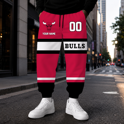 ELITE EDITION - NEW CUSTOMIZED NBA19 CBU CHICAGO BULLS SWEATPANTS