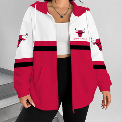 [HOT DEAL] NEW CUSTOMIZED NBA19 CBU CHICAGO BULLS ZIP HOODIE