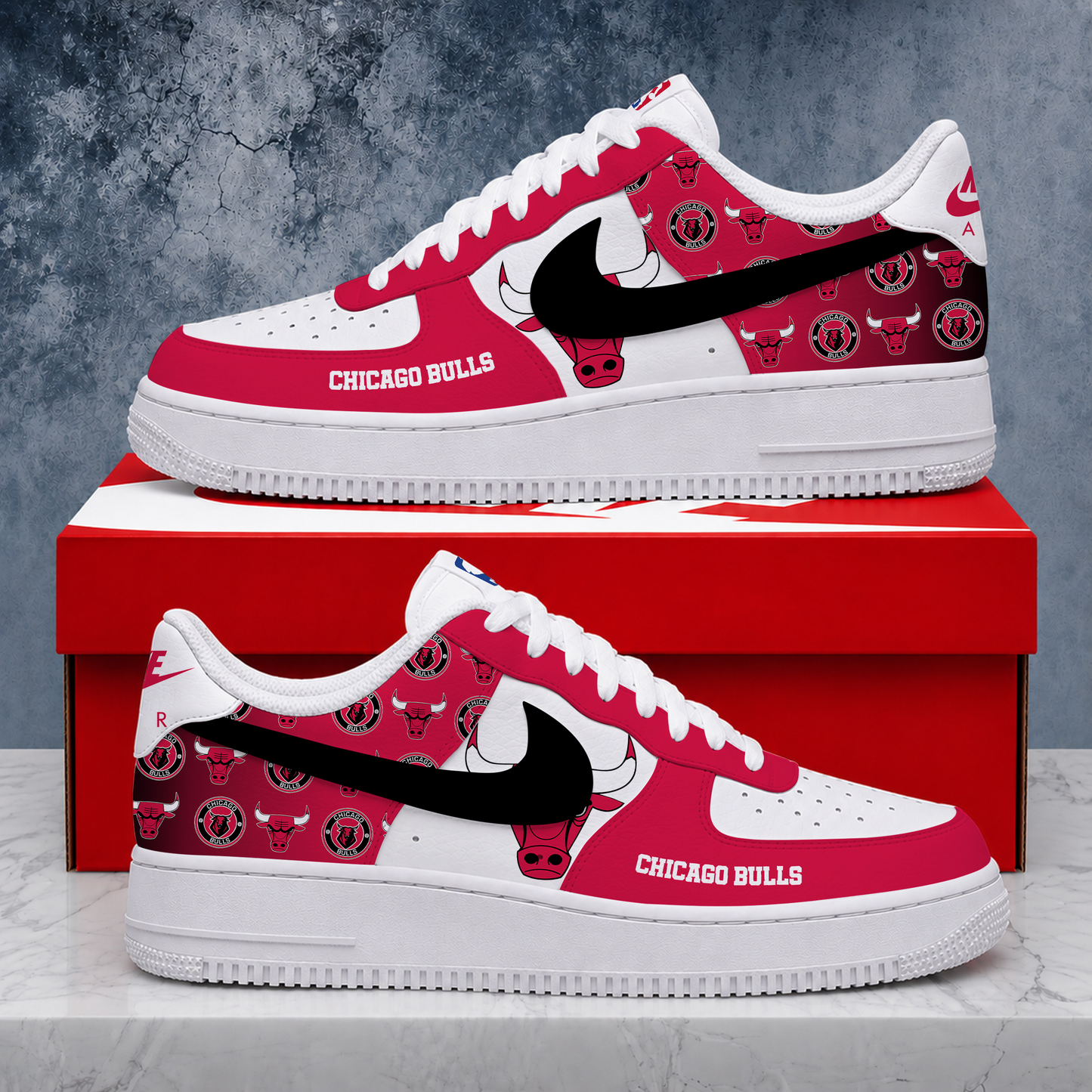 LIMITED EDITION - NEW CUSTOMIZED NBA19 CBU CHICAGO BULLS AF1 SNEAKERS