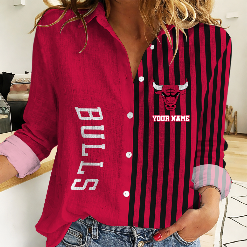 LIMITED EDITION - NEW CUSTOMIZED NBA19 CBU CHICAGO BULLS WOMEN CASUAL SHIRT