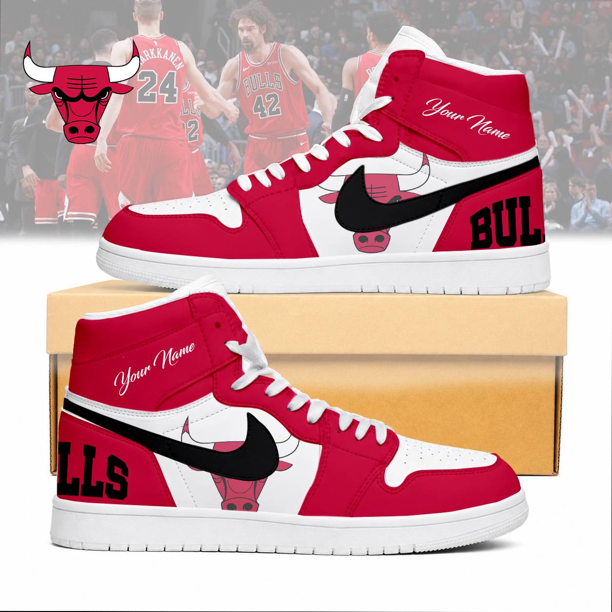 LIMITED EDITION - NEW CUSTOMIZED NBA19 CBU CHICAGO BULLS AIR JORDAN SNEAKERS