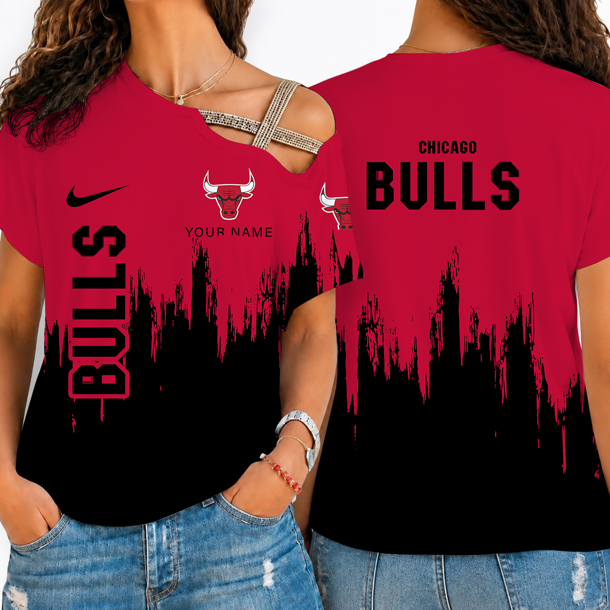 [HOT DEAL] NEW CUSTOMIZED NBA19 CBU CHICAGO BULLS SHOULDER SHIRT