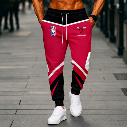 LIMITED EDITION - NEW CUSTOMIZED NBA19 CBU CHICAGO BULLS SWEATPANTS