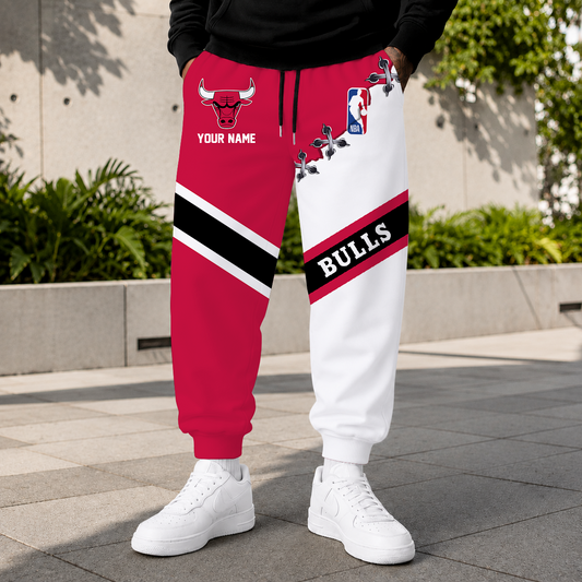 ELITE EDITION - NEW CUSTOMIZED NBA19 CBU CHICAGO BULLS SWEATPANTS