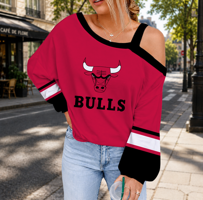 LIMITED EDITION - NEW CUSTOMIZED NBA19 CBU CHICAGO BULLS DROP SHOULDER SWEATSHIRT