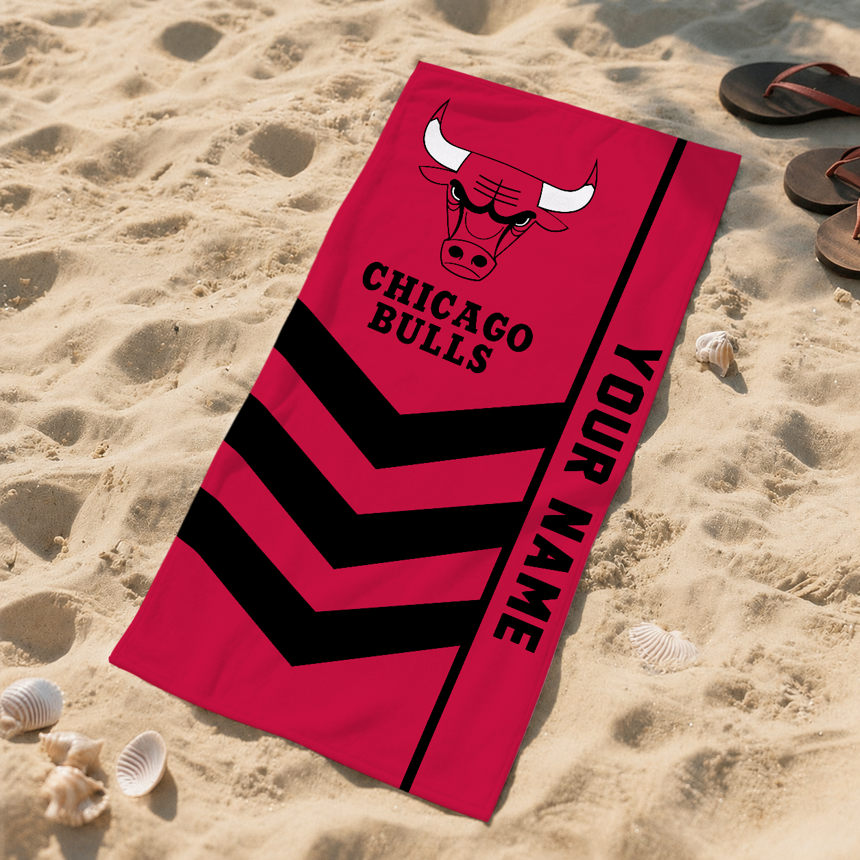 LIMITED EDITION - NEW CUSTOMIZED NBA19 CBU CHICAGO BULLS BEACH TOWEL FOR FAN