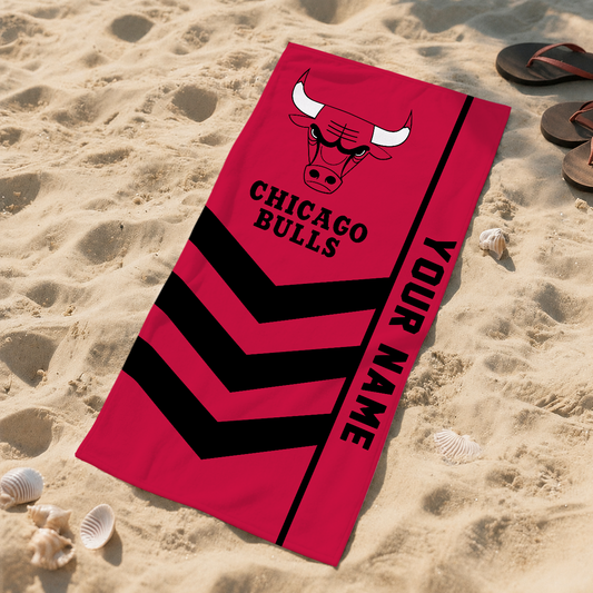 LIMITED EDITION - NEW CUSTOMIZED NBA19 CBU CHICAGO BULLS BEACH TOWEL FOR FAN