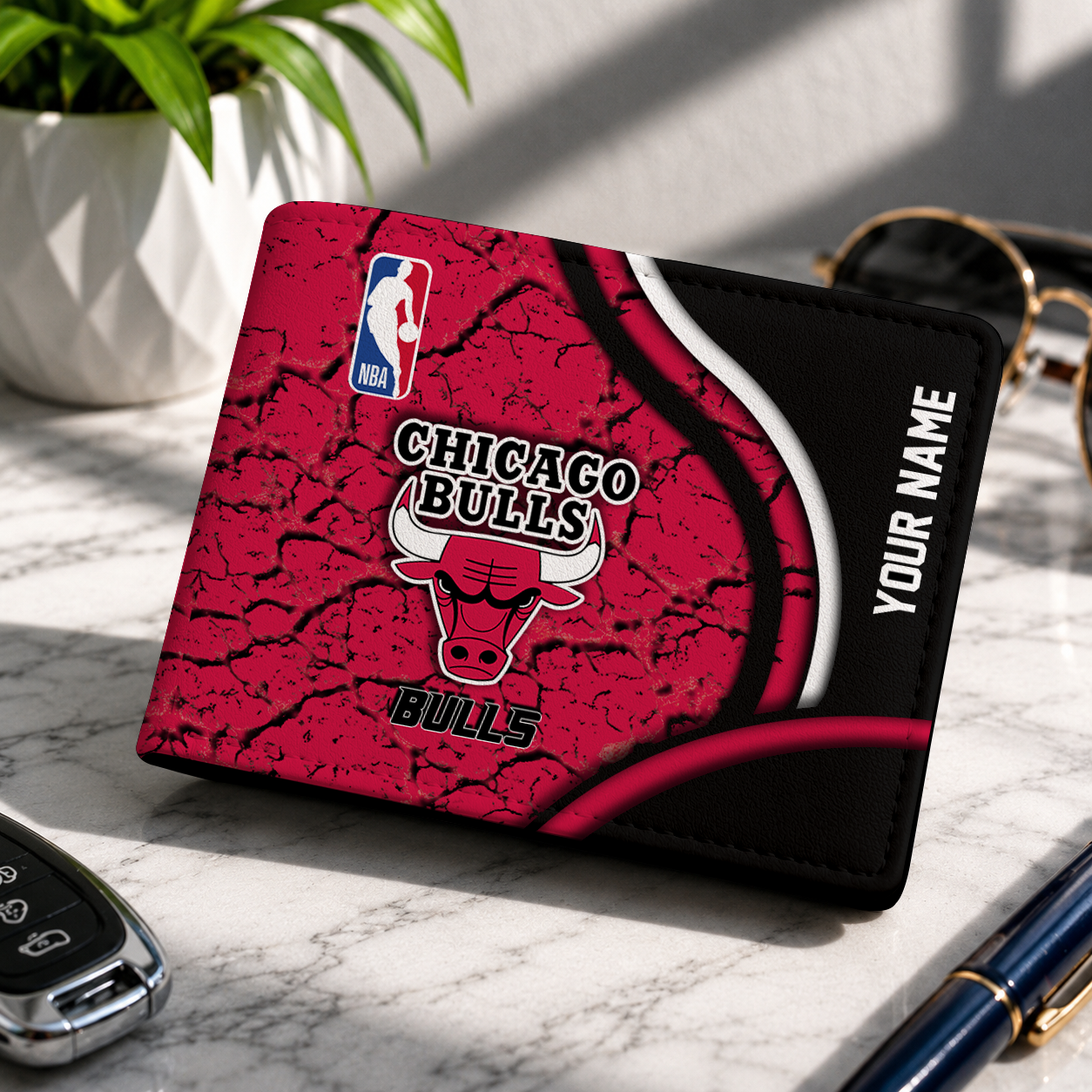 VIRAL EDITION - NEW CUSTOMIZED NBA19 CBU CHICAGO BULLS LEATHER WALLET
