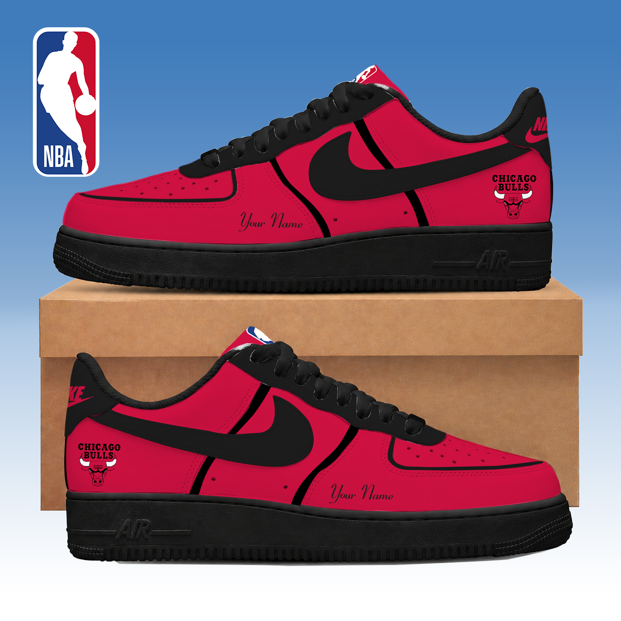 LIMITED EDITION - NEW CUSTOMIZED NBA19 CBU CHICAGO BULLS AF1 SNEAKERS