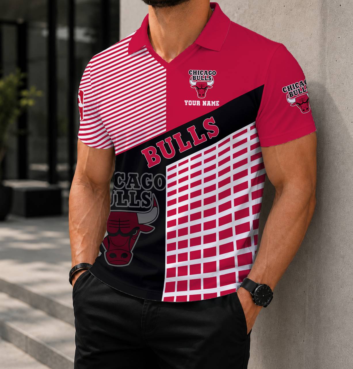 LIMITED EDITION - NEW CUSTOMIZED NBA19 CBU CHICAGO BULLS POLO SHIRT