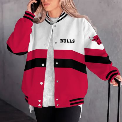 [HOT DEAL] NEW CUSTOMIZED NBA19 CBU CHICAGO BULLS BASEBALL JACKET, SATIN VARSITY JACKET