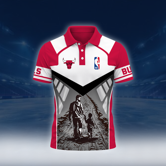 LIMITED EDITION - NEW CUSTOMIZED NBA19 CBU CHICAGO BULLS POLO SHIRT