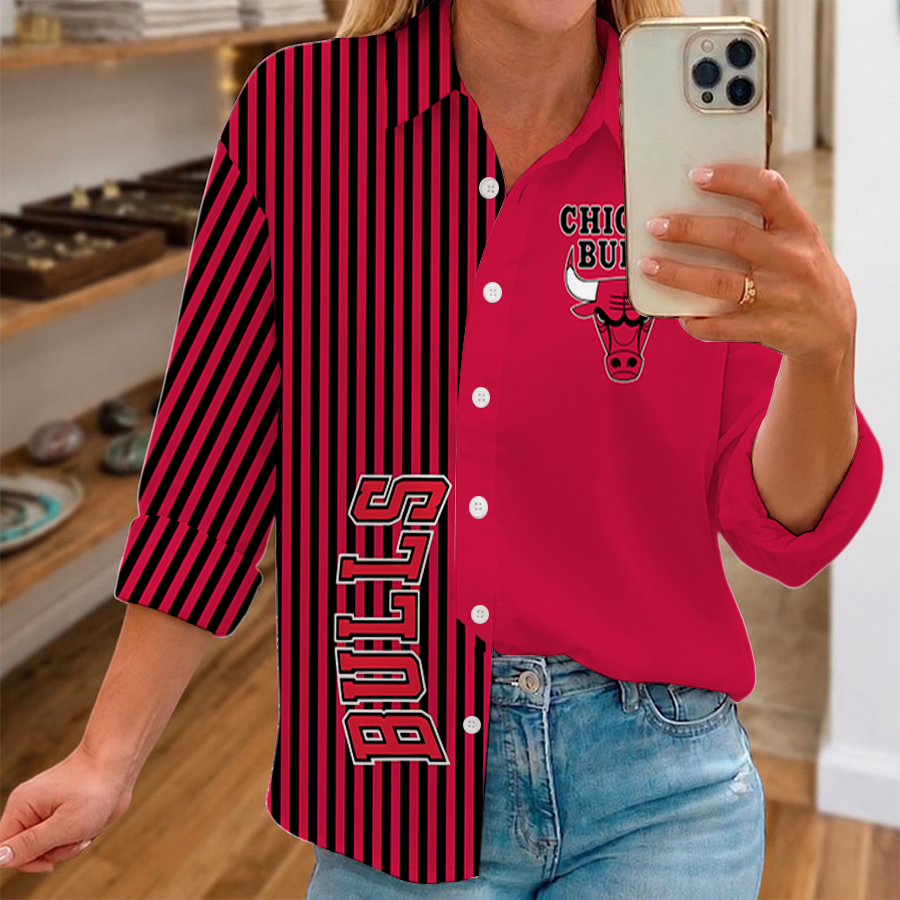 LIMITED EDITION - NEW CUSTOMIZED NBA19 CBU CHICAGO BULLS WOMEN CASUAL SHIRT FOR FAN