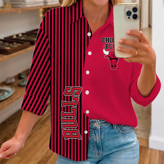 LIMITED EDITION - NEW CUSTOMIZED NBA19 CBU CHICAGO BULLS WOMEN CASUAL SHIRT FOR FAN