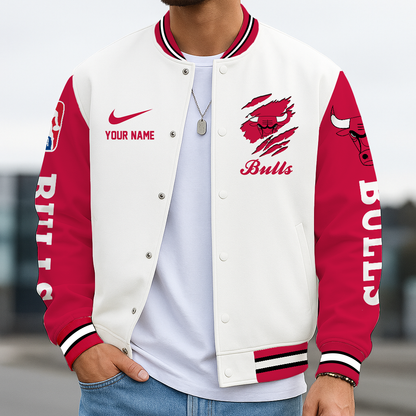 LIMITED EDITION - NEW CUSTOMIZED NBA19 CBU CH BULLS BASEBALL JACKET, SATIN VARSITY JACKET